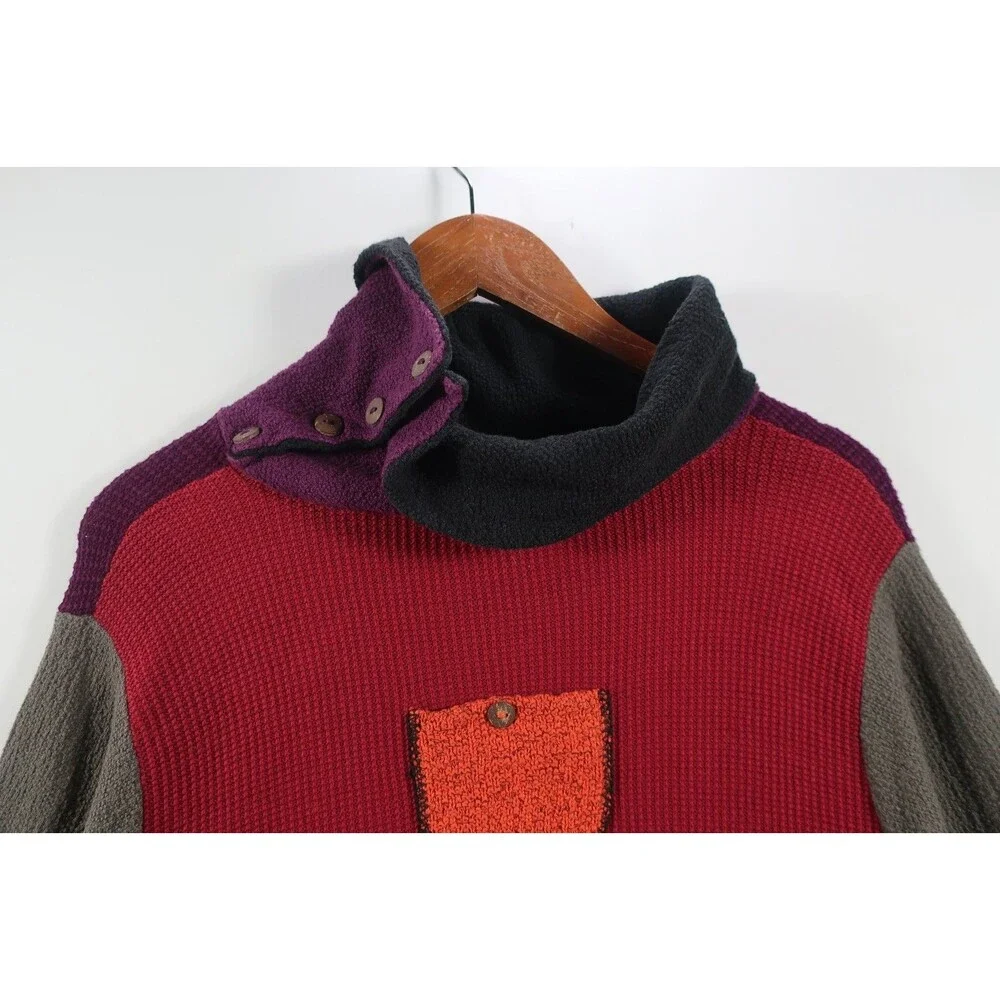 Margaret Winters Art-to-Wear Sweater Colorblock Textured Cotton Multi Artsy L - Picture 8 of 8